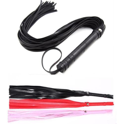 High Quality Pu Leather Pimp Whip Racing Riding Crop Party Flogger Hand Cuffs Queen Black Horse Riding Whip 1pcs