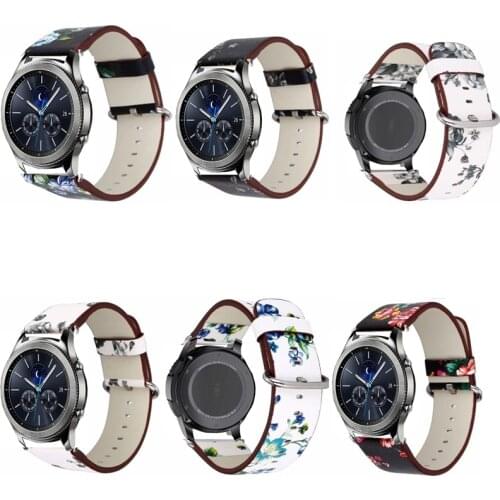 Flower Leather Strap for samsung galaxy watch 46 s3 Zenwatch 1 2 Huawei watch GT 2 pro Huami amazfit 2s/1 pace band Bracelet