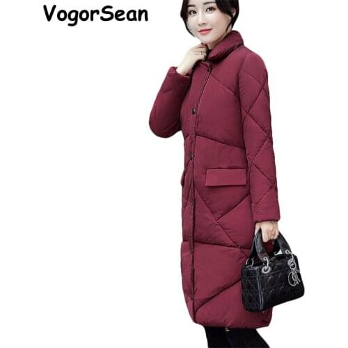 VogorSean 2018 New Parka Jacket Women Winter Coat Womens Long Cotton Padded Warm Jacket Coats High Quality Outwear For Woman
