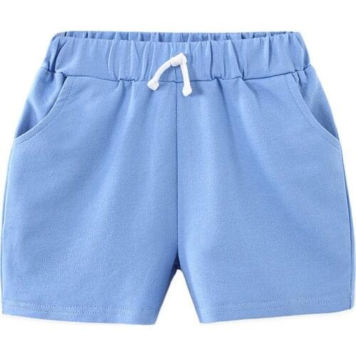 Candy Color Summer Knee Length Sweat Pant for Boys Kids Girls Shorts Cotton Elastic Childrens Outwear Casual Clothes