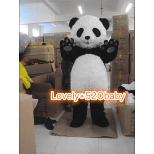 Cute Panda Bear Mascot Costume Unisex Party Dress Fluffy EPE Head Outfit Cosplay Adult Birthday Gifts