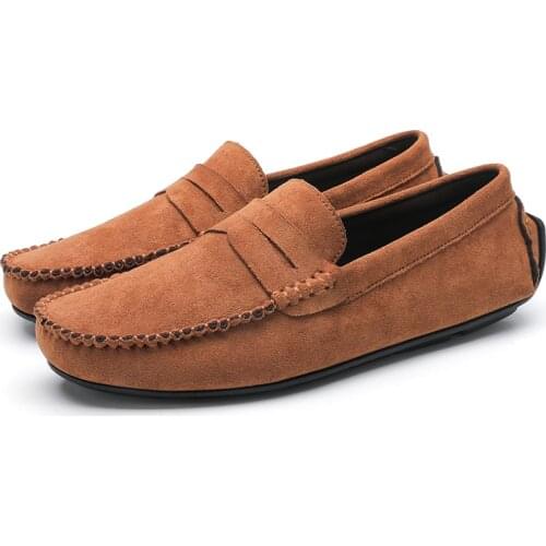 Big Size 39-45 Mens Loafers Moccasins Breathable Slip on Black Driving Shoes Spring canvas Leather Men Casual Shoes 2021 Brand