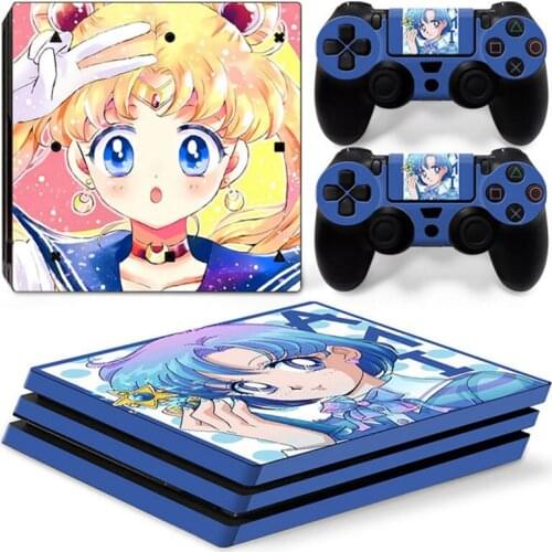 Cartoon Style PS4 Pro Skin Sticker for Sony Playstation 4 Pro Console & 2 Controllers Decal Vinyl Protective Skins 1