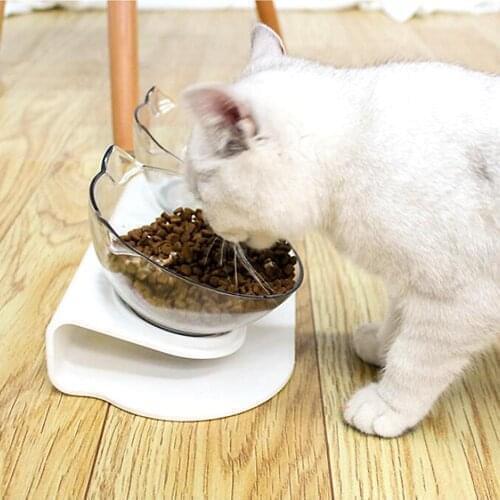 Non-toxic Food Bowl With Stand White Elevated Cat Dog Water Bowl Detachable Pet Feeding