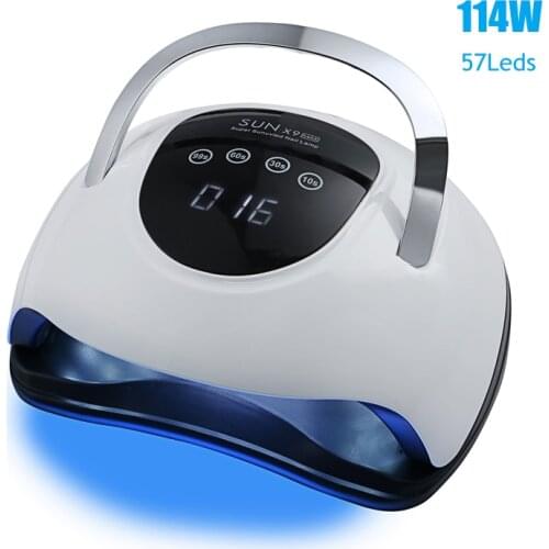 New 114W UV LED Nail Lamp 57 LEDs Nail Dryer Quick Drying Nail Gel Polish Manicure Pedicure Professional Nail Salon Lamp Dryer