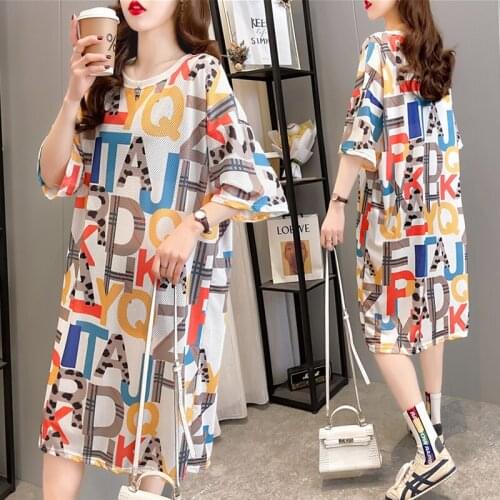 New Maternity Dress 2021 Summer Fashion Dress Women Casual Ice Wire Mesh DressOversized Pregnant Woman Long Dress