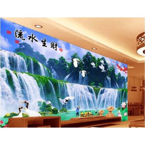 Custom photo wallpaper 3d wall murls wallpaper Chinese wind falls TV wall paintings 3d wallpaper living room decoration