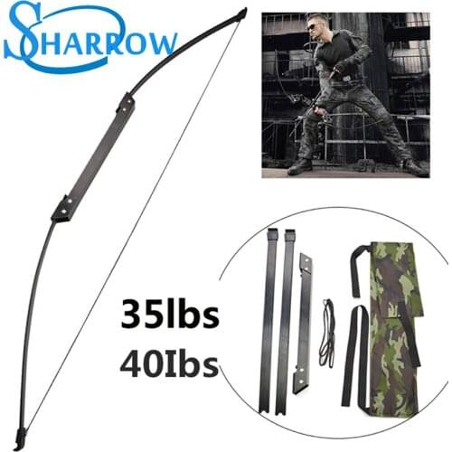 1set 35/40lbs Recurve Bow 60'' Left Right Hand Shooting Game Target Hunting Arrow Games Practice Men Youth Simple Long Bow