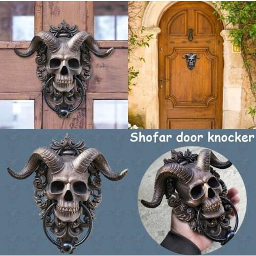 Modern Art Door Ring Hell Demon Horned Skull Hanging Door Knocker-heavy Duty Gothic Door Knocker-perfect Home Decoration Knocker