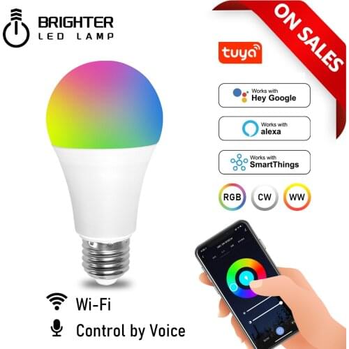 Voice Control Smart 9W E27 B22 A60 RGB CW WIFI Bulb Dimmable LED Magic Lamp 220-240V Work with Alexa Google Home SmartThings