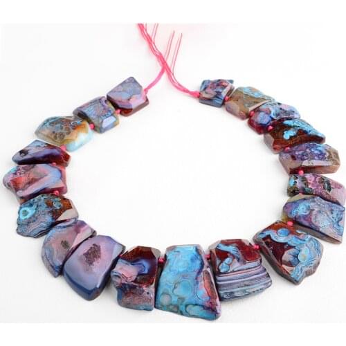 Womens Faceted Slab Nuggets Irregular Coated Freeform Slice Stone