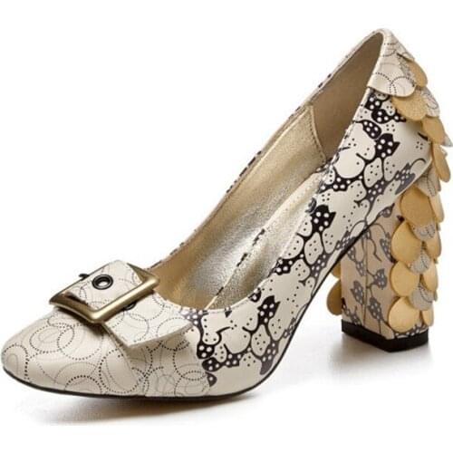 2020 New Arrive Glitter High Heels Women Shoes Square Toe Elegant Shoes Women Pumps Comfortable Ladies Shoes Brand