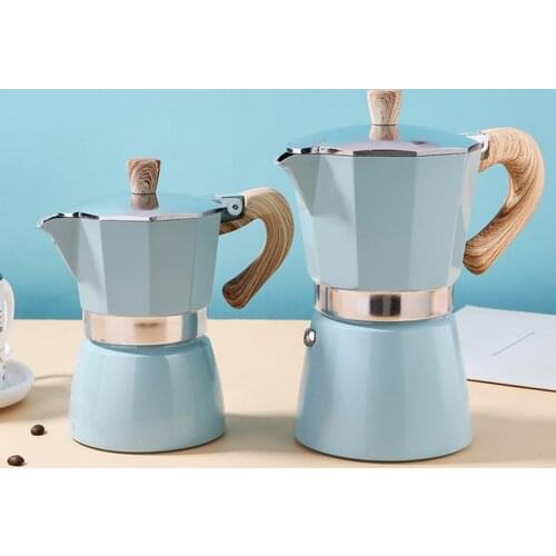 1pcs 5 Color 150ml Octagonal Tea Pot Aluminum Classic Mocha Teapots Coffee Maker Portable Kettle Coffee Pots Ergonomic Handle