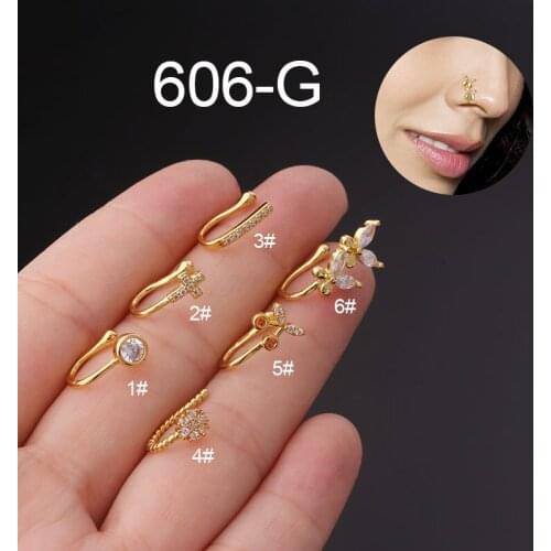 1PC New Design Nose Cuff Double Butterfly Nose Clip Non Piercing Face Nose Rings Gold Helix Earring Cartilage Jewelry