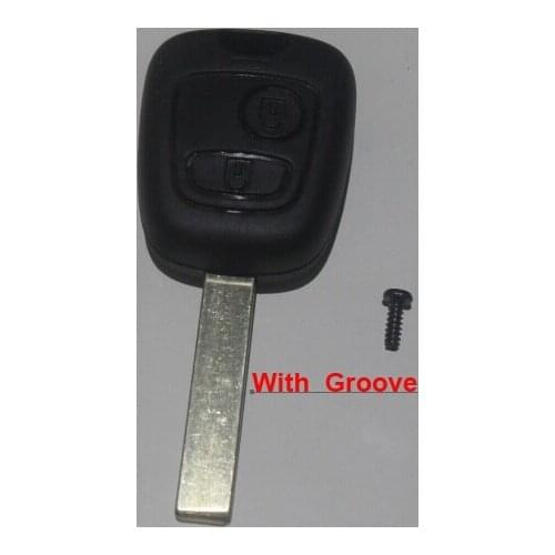 5PCS/Lot 2 Buttons Remote Key Shell for Peugeot 307 Car Keys Blank Key Cover Case with Groove + Free Shipping