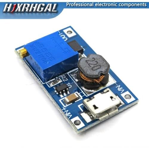 2A DC-DC Step-up Boost Converter Adjustable Booster DC DC Step Up Adapter Module MICRO USB 2V-24V to 5V 9V 12V 28V Power Supply