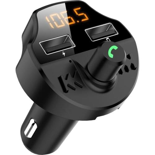 Bluetooth 5.0 FM Transmitter Voltage Car Kit Car MP3 Player Handsfree Dual USB Car Charger AdapterU Disk Voice Play FM modulator
