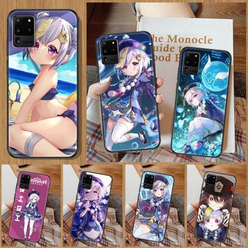 Genshin Impact QiQi Phone case For Samsung Galaxy Note 4 8 9 10 20 S8 S9 S10 S10E S20 Plus UITRA Ultra black painting back tpu