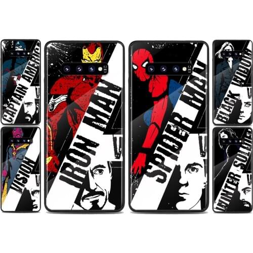 Tempered Glass Cover Avengers Marvel superhero For Samsung Galaxy S20 FE S10e S10 S9 S8 Ultra Plus Lite Plus Phone Case