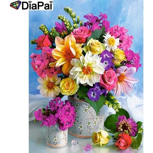 DIAPAI 5D DIY Diamond Painting 100% Full Square/Round Drill "Flower bottle" Diamond Embroidery Cross Stitch 3D Decor A21663