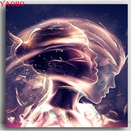 DIY Diamond Painting Creative Girl "Water in Light" Portrait Full Square/Round Diamond Embroidery Mosaic Rhinestones Home Decor