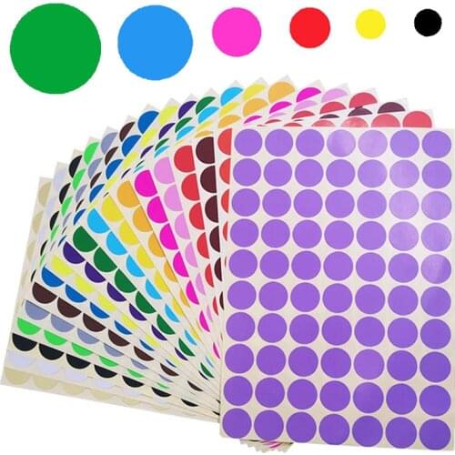 Dot Sticker 6mm 8mm 10mm 13mm 19mm 25mm Round Label Self Adhesive Dot Sticker Office School Supplier Mix color