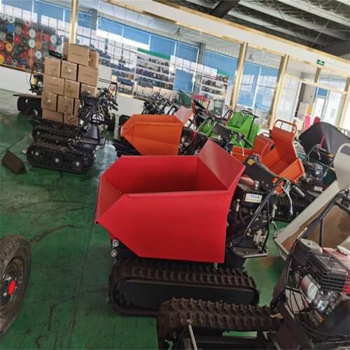 Electric Start Crawler Dumper Gasoline Mini Transporter Tracked Carriage Truck