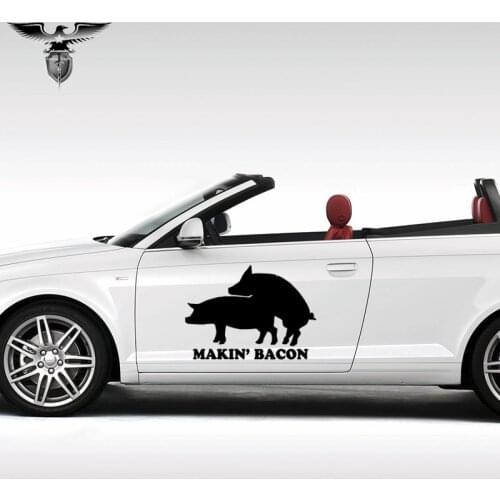 EmpireYing 3 Sizes 8 Colors Making Bacon Lettering Art Pattern Funny Pig Make Love Sex Car Sticker Laptop Vinyl Decal Happy Life