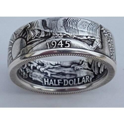 European and American Hot Cool Coin Morgan 1945 All-match Ring Factory Outlet