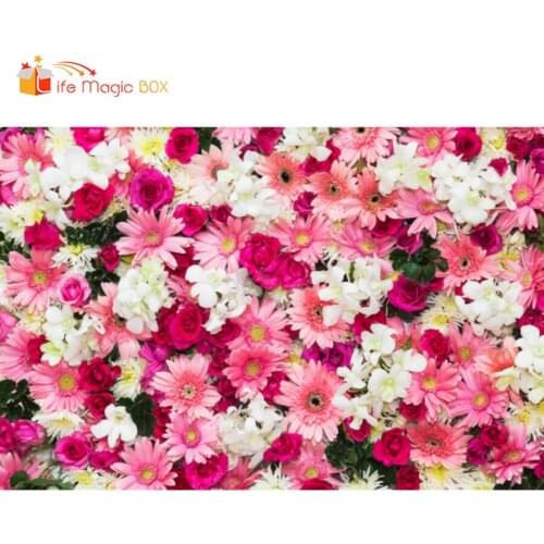 LIFE MAGIC BOX Photo Birthday Flower Wall Photo Backdrop Photophone Wedding Newborn Photography Background