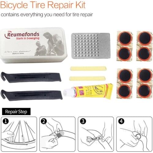 HOT Tire Repair Tools Bike Bicycle Flat Tire Tyre Repair Tool Kit Rubber Patch Glue Lever Fix Sets Bicycle Cold