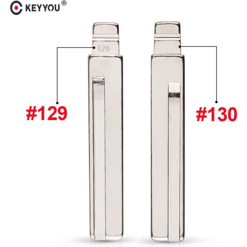 KEYYOU 10pcs #129 #130 Metal Blank Uncut Flip KD Key Blade For Hyundai For Kia Car Remote Key Embryo Uncut HY20 Right Left Blade