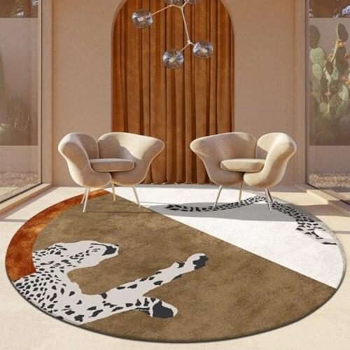 Nordic style abstract leopard art area rug, Post modern pattern home decoration machine weaved bedside carpet,villa rug