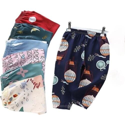 Summer New Children Pants for 1-6 Years Cartoon Boys Girls Casual Pants Kids At Home Trousers
