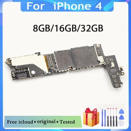 8GB 16GB motherboard for iphone 4 4G logic board Main board Logic circuit board original unlocked plate MB