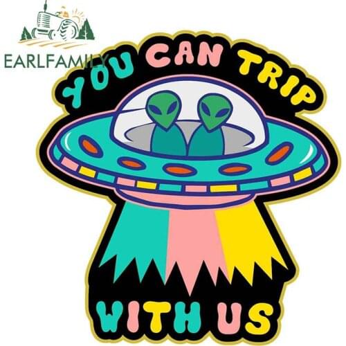 EARLFAMILY 13cm x 12.7cm For Alien Quote Wall Decal Skateboard Window Car Stickers Vehicle Decor Laptop Decoration Graphics
