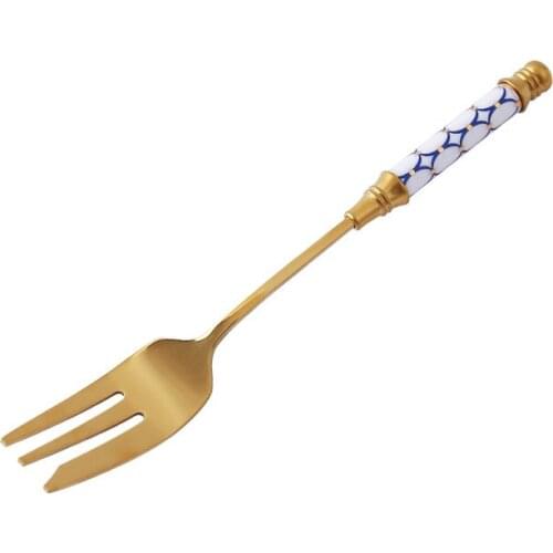 Stainless Steel Gold Plated Coffee Spoon Ice Cream Dessert tableware Ceramic Handle Soup Spoon Tableware Kitchen Accessories