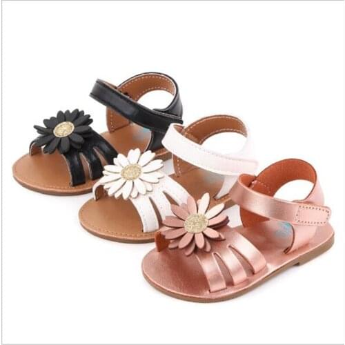 New Summer Baby Girls Shoes Cute Flower Newborn First Walkers Rubber Sole Antislip Infants Princess Shoes