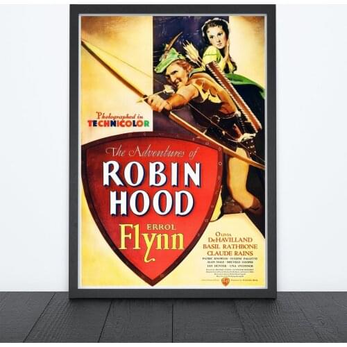 The Adventures of Robin Hood (1938) Poster American Technicolor Film Wall Decor Errol Flynn Olivia de Havilland Art Gift