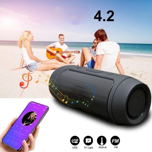 Portable Bluetooth-compatible 4.2 Speaker Outdoor Loudspeaker Wireless Mini Column 3D Music Surround Support FM TF AUX Card Bass