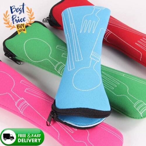 Portable Tableware Bag Cutlery Bag Dinner Set Travel Packaging Storage Box Dinnerware Picnic Fork Spoon Bag Kitchen Accessories