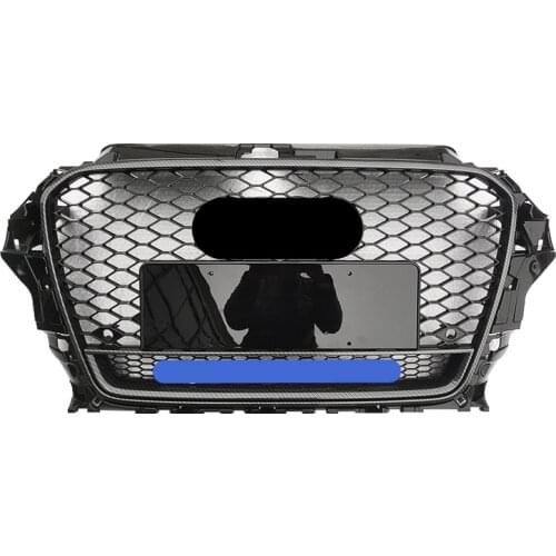 Honeycomb Grill Mesh Carbon Style for Audi A3/S3 8V 2014 2015 2016 RS3 Quattro Style Hex Mesh Front Bumper Hood Grille