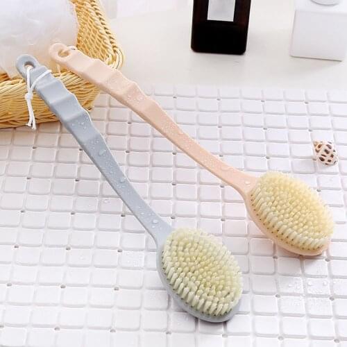 1pc Long Handle Bath Brush Soft Skin Massager Shower Scrubber Body Cleaning Brush Exfoliation Bathroom Accessories