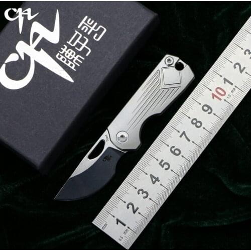 CH003 Toad Mini Keyring folding knife AUS-8 Blade ball bearings TC4 Titanium handle camping daily fruit pocket outdoor EDC tools