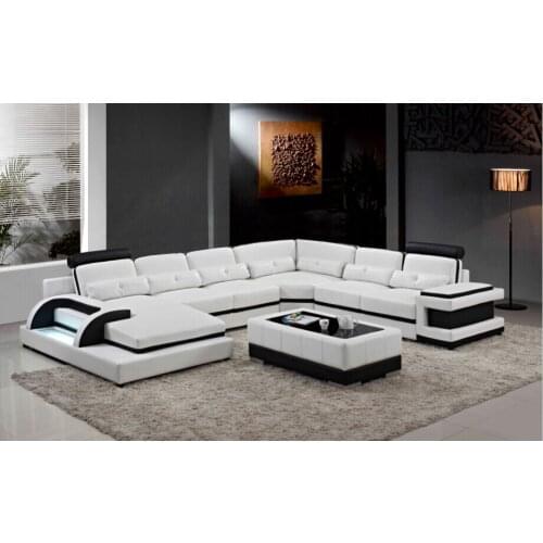 Modern leather sofa corner sofa set with leather design 6 seater