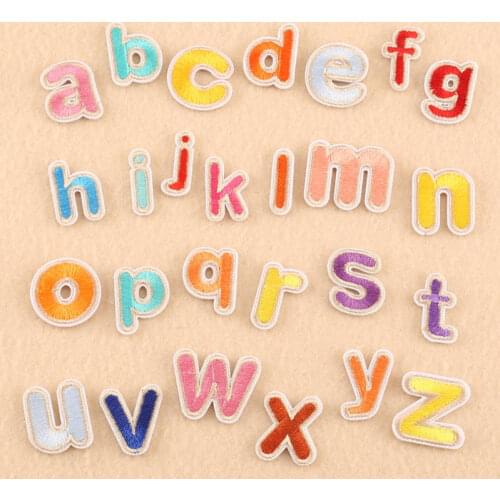 A to Z English Letters Alphabet Patches Iron on Embroidered Patches Sewing Stickers Badges for Kids Baby Clothes Jeans