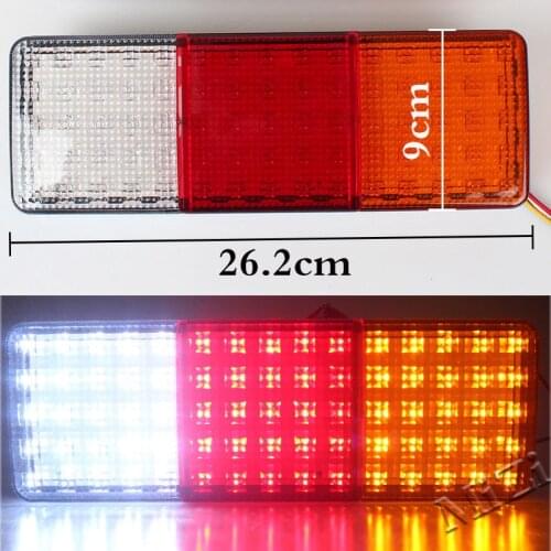 LED Car Truck Rear Tail Light Warning Lights Waterproof Tail Light Rear Lamps For Trailer Caravans Buses Vans 1Pcs 12V 75 LED