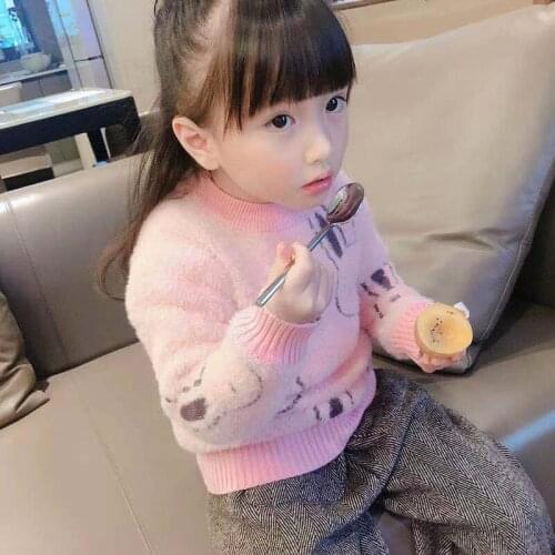 Baby Girl Sweaters Kids Girls Clothes 2019 Spring New Baby Cartoon Bunny Sweater Kids Pullover Top Toddler Girl Knitting Sweater