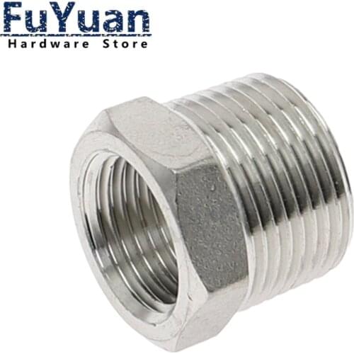Reducer Bushing Male x Female 1/8" 1/4" 1/2" 3/4" 1" 1-1/4" 1-1/2" BSP Threaded Stainless Steel SS304 Plumbing Pipe Fittings