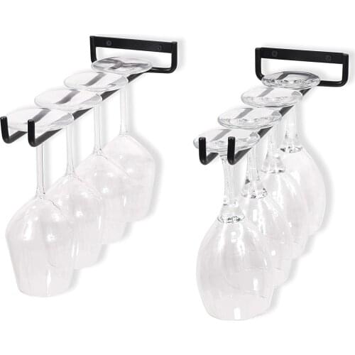 High Quality Portable Upside Down Cup Holder Single Row Strong Iron Kitchen Wine Glass Hanging Holder Tool